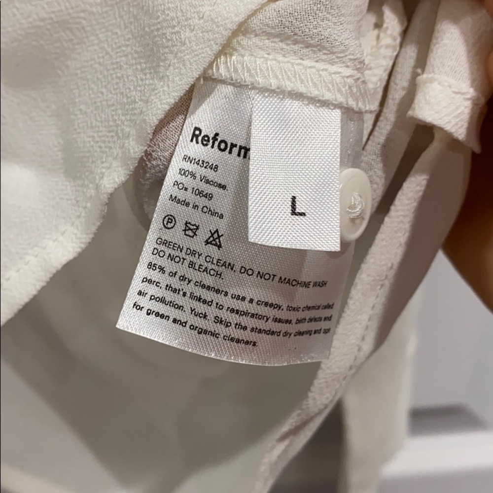 NEW • Reformation • Violet Button Down Blouse Lg - Picture 5 of 5